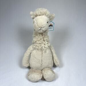 Jellycat Medium Bashful Llama New - RARE Retired NWT - 12 inch